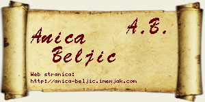 Anica Beljić vizit kartica